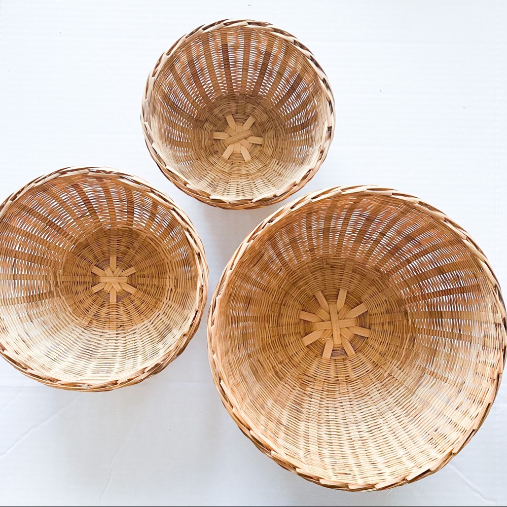 3 Wicker Nesting Baskets